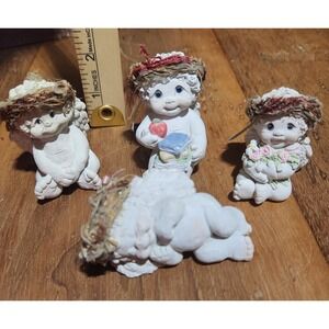 Vintage Cherub Angel Figurines Set of 4 Collectible Home Decor Religious Statues